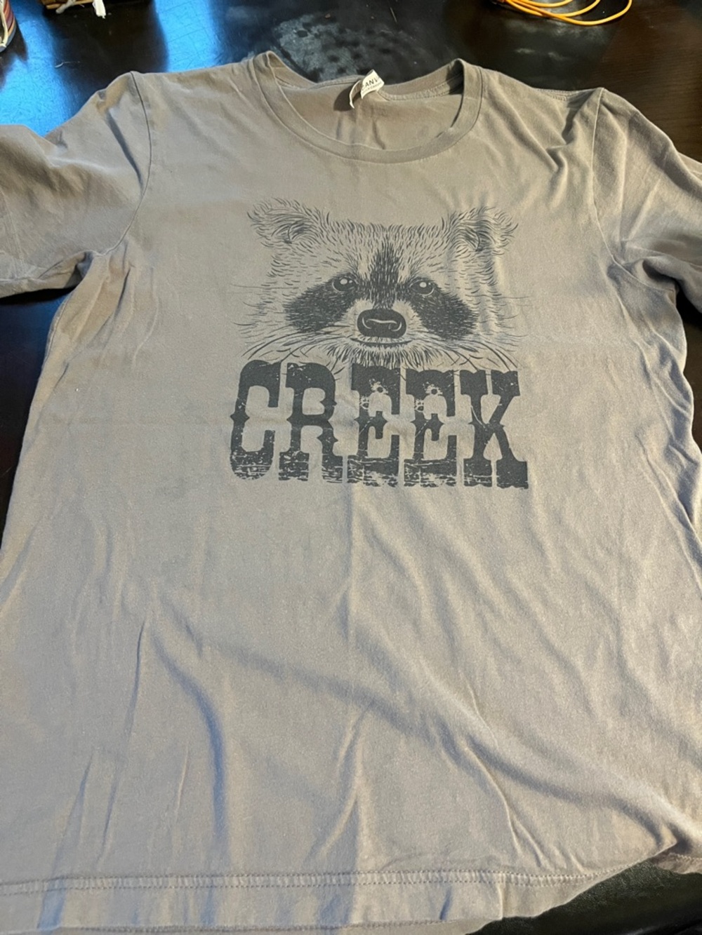 Bella Canvas Gray Raccoon 'CREEK' Graphic Tee